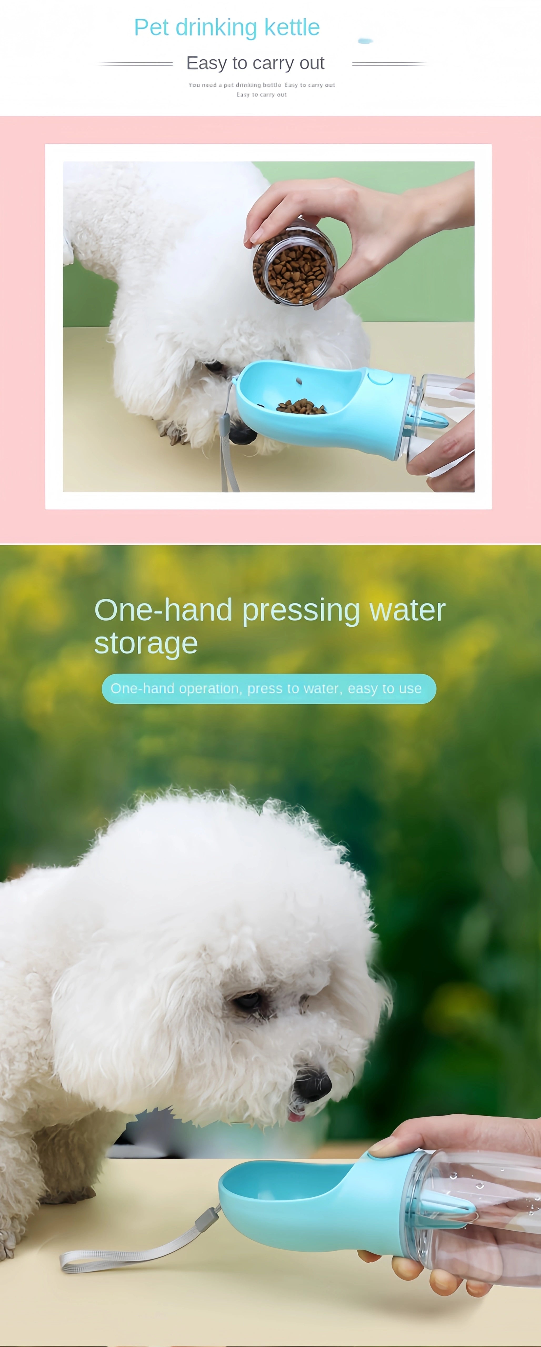 Portable dog cat water bottle